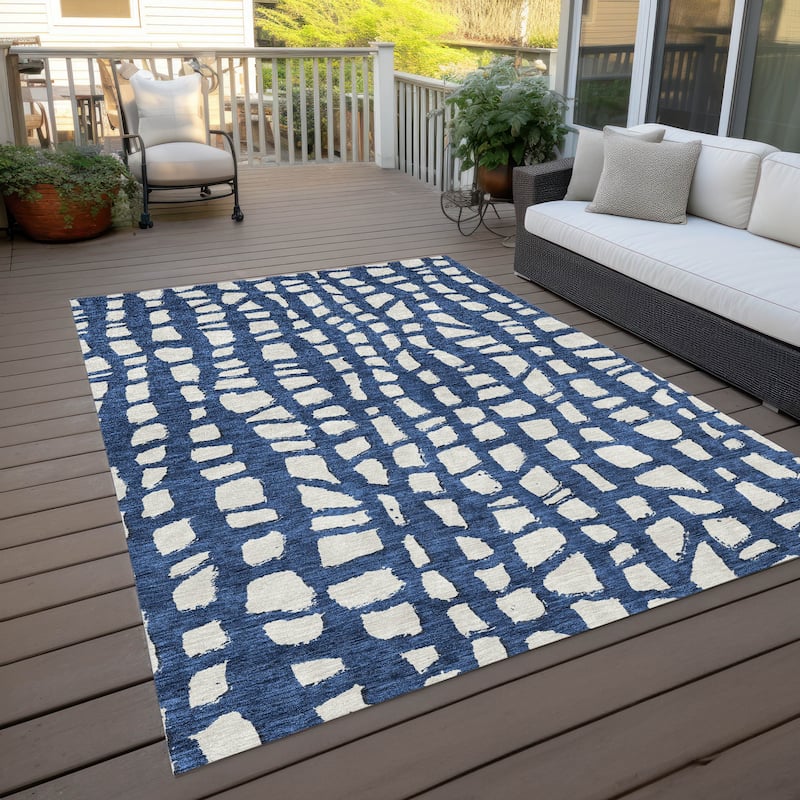 Machine Washable Indoor/ Outdoor Chantille Modern Abstract Rug