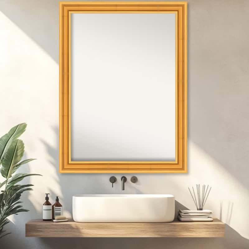 Sierra Non-Beveled Wood Framed Bathroom Vanity Wall Mirror