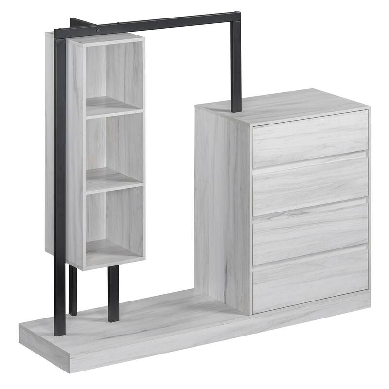 Modern Wardrobe with 4 Drawers and 3 Shelves