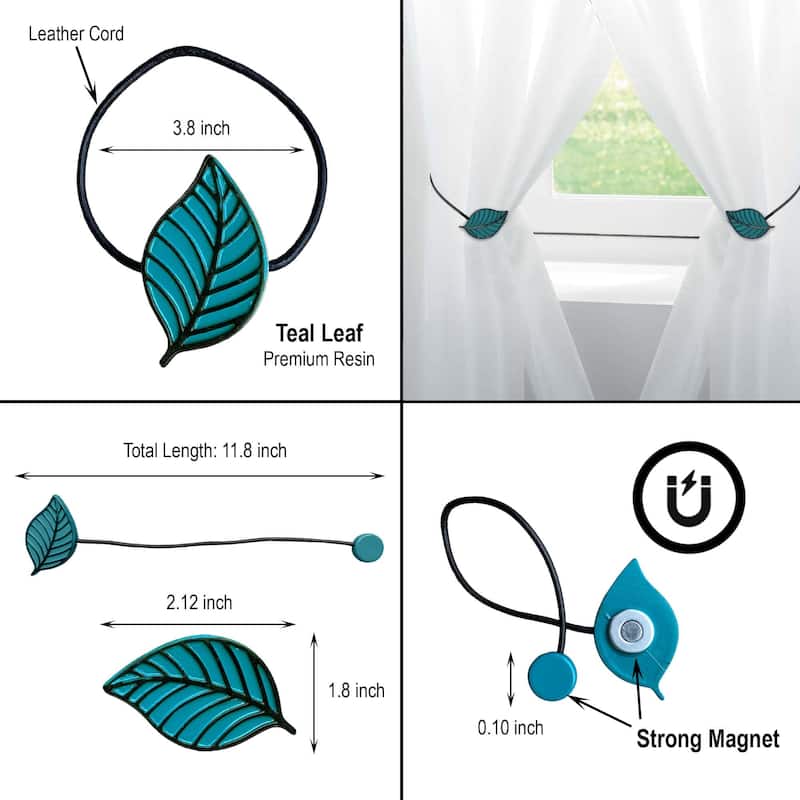 Magnetic Curtain Tieback - Stylish Leaf Design in Resin