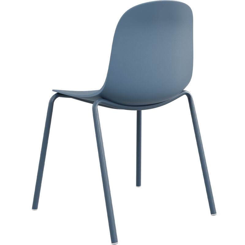 Set of 4 Modern Plastic Stackable Dining Chairs