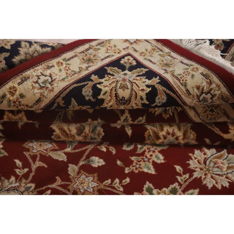 All-Over Floral Kashan Chinese Area Rug Hand-Knotted Wool Carpet - 8'7" x 11'7"