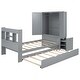 preview thumbnail 15 of 32, Twin Size Platform Bed with Storage Headboard, Footboard, and Pull-Out Trundle