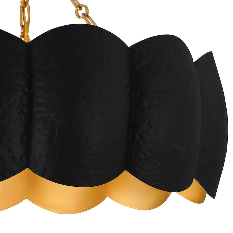 Santana 4-Light Matte Black Semi-Flush Mount