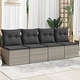 preview thumbnail 119 of 152, vidaXL Patio Sofa with Cushions Outdoor Seating Sectional Sofa Poly Rattan 24.4 x 86.6 x 27.2 in - Gray 4-seater