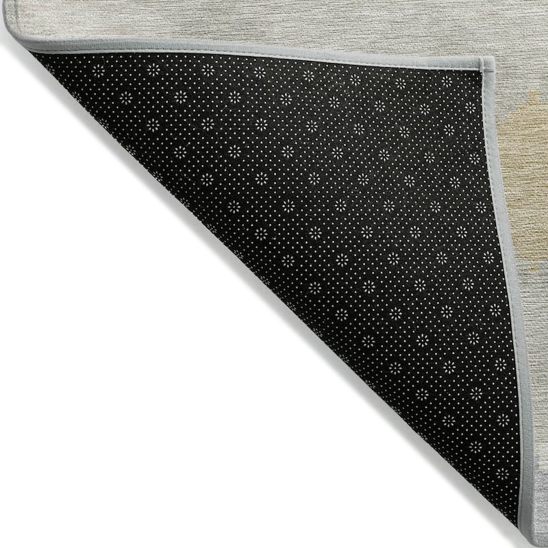 Machine Washable Indoor/ Outdoor Modern Mosaic Chantille Rug