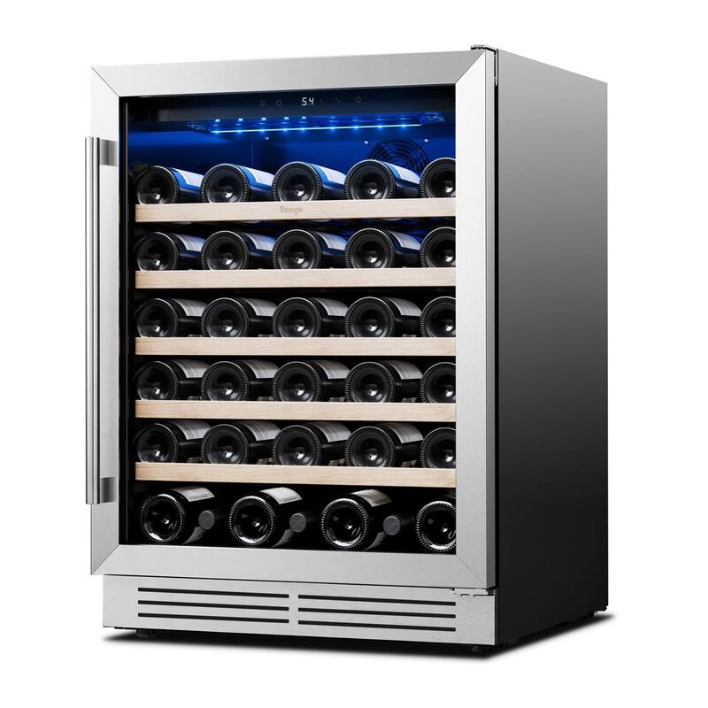 Yeego 23.4 in.52-Bottle Single Zone Wine Cooler Refrigerator Fridge with Built-In/Freestanding Design