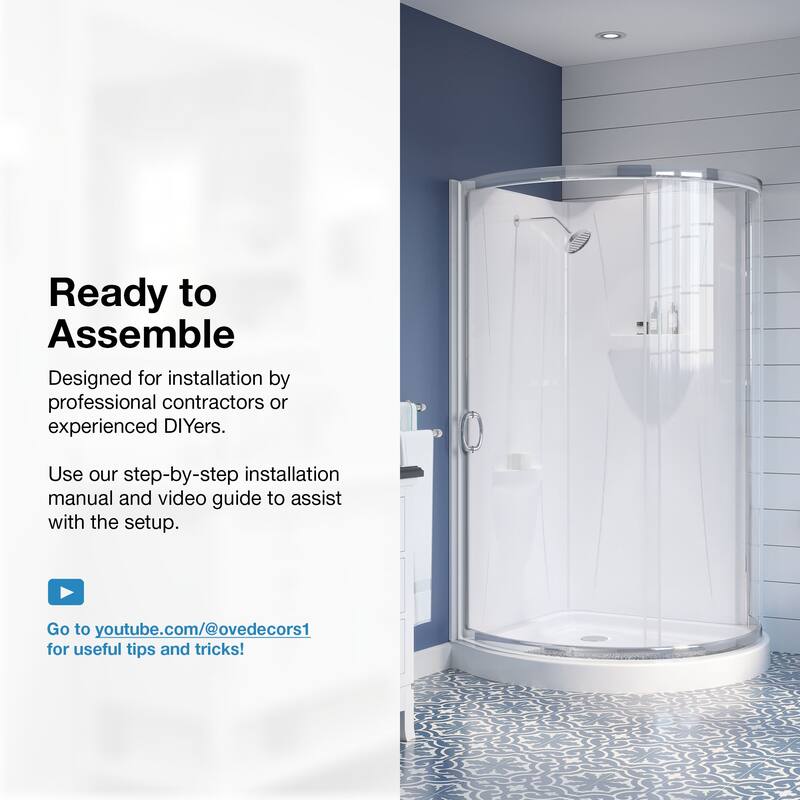 Ove Decors Breeze Shower Kit, Clear Panels, Walls and Base