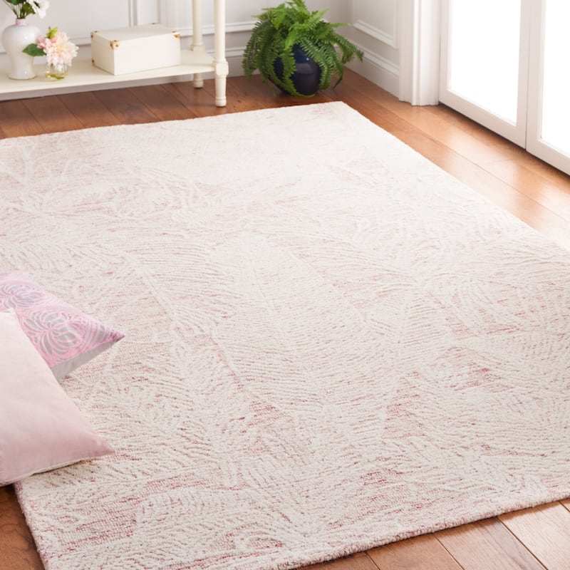 SAFAVIEH Handmade Metro Corianne Modern Wool Rug - 4' x 6' - Pink/Ivory