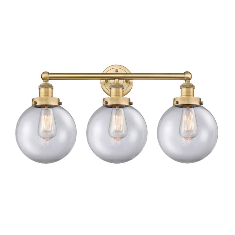 Innovations Lighting 616-3W-10-25 Beacon Vanity Beacon 3 Light 25" - Brushed Brass / Clear