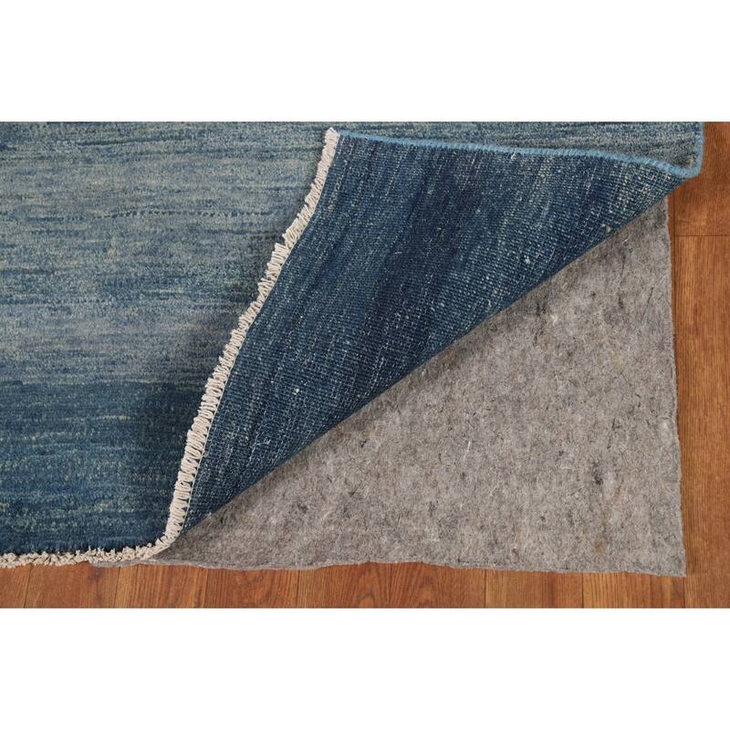 Blue Gabbeh Oriental Square Rug Handmade Wool Carpet - 4'1"x 4'3"