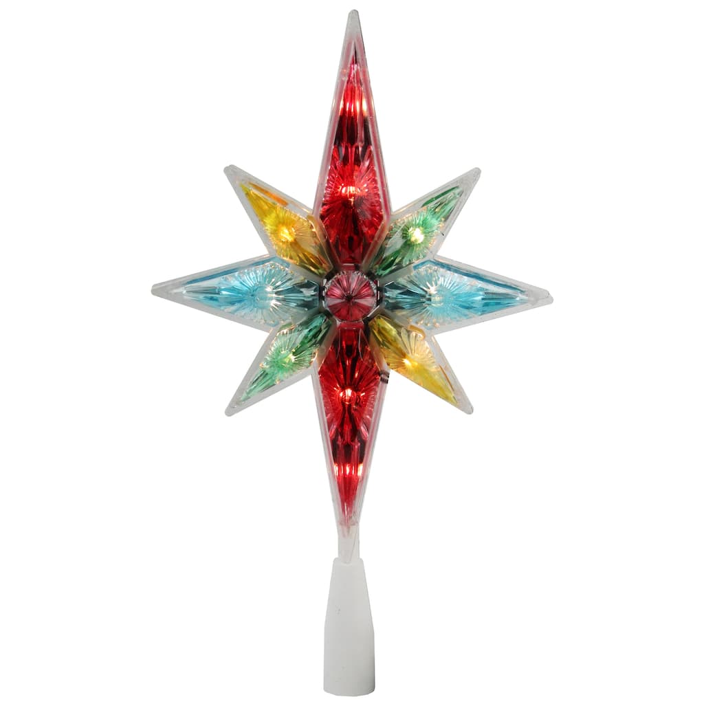 10.75" Multi Star of Bethlehem Christmas Tree Topper Clear Lights