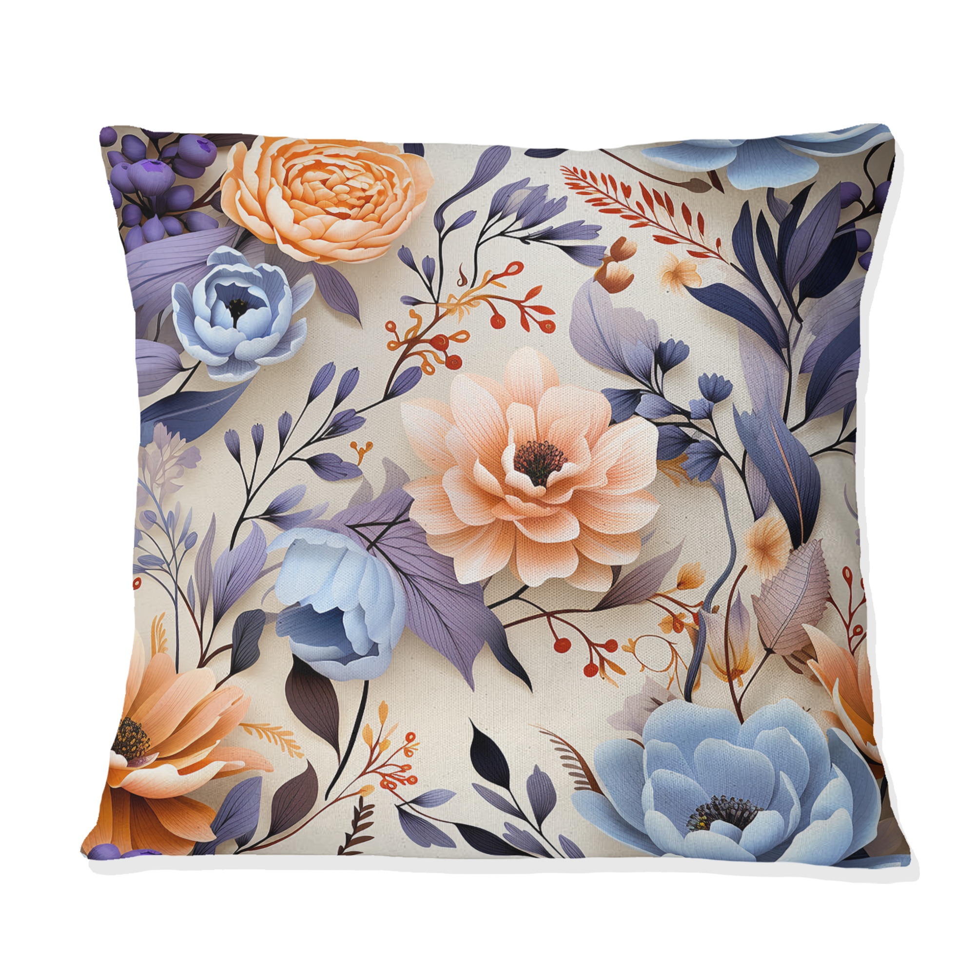 Designart Delicate Warm Floral Impressions Floral Printed Throw Pillow Bed Bath Beyond 40030533