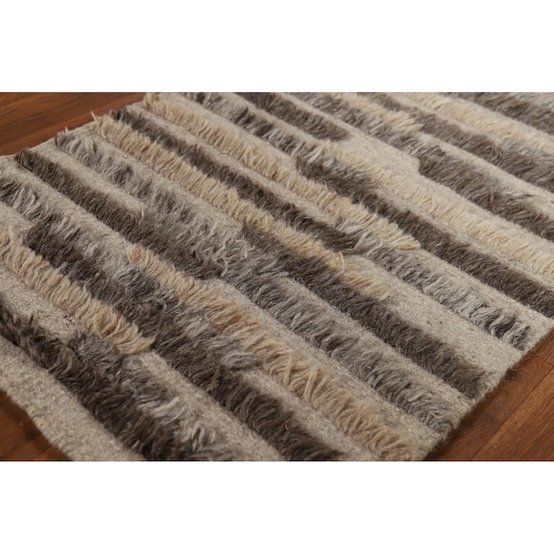 Plush Moroccan Indian Accent Rug Handmade Wool Carpet - 2'0"x 3'0"