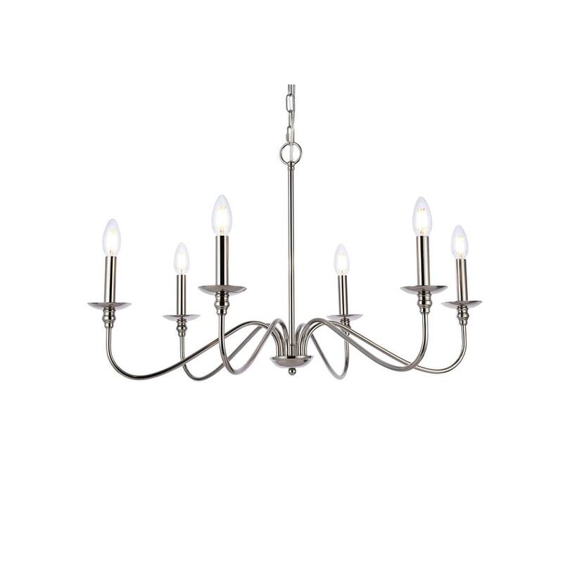 Bellevue EGCH19411 Nerita 6 Light 30" Wide Taper Candle Chandelier - Polished Nickel