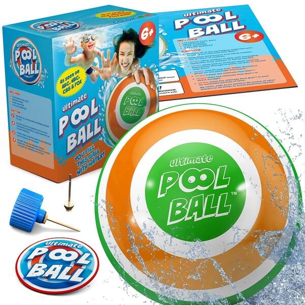 slide 2 of 5, Activ Life The Ultimate Pool Ball, Ultra-Durable & Bright, Orange/Green 9 inches