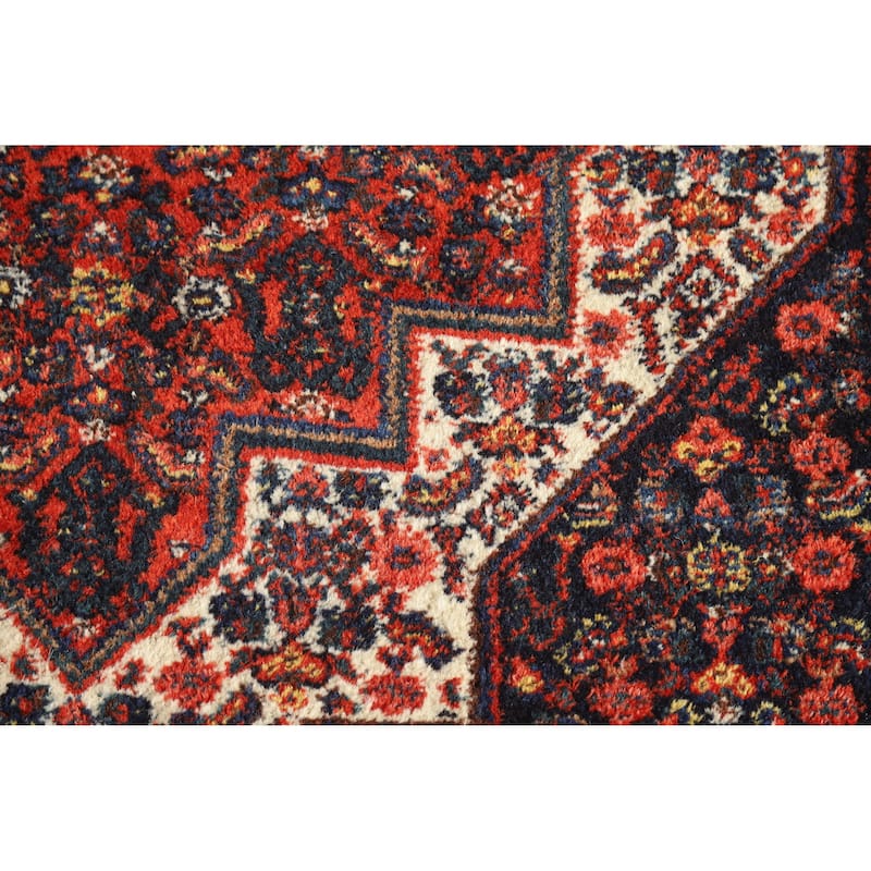 Hand Knotted Oriental 100% Wool Carpet Traditional Medallion Oranges & Rust Senneh Area Rug - 5' 0'' X 3' 7''