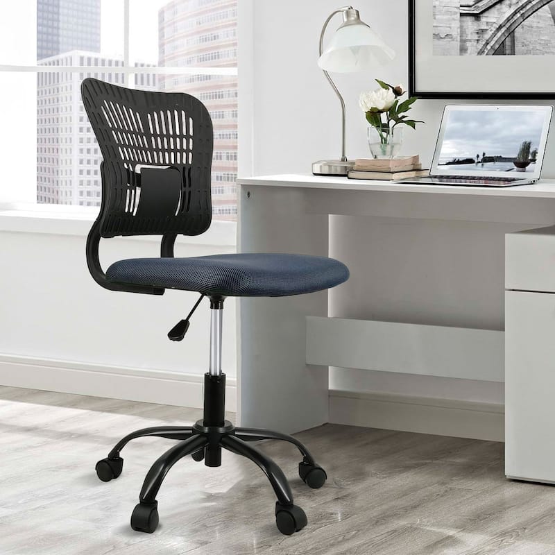Armless Ergonomic Desk Chair Adjustable Height Seat Mesh Task Chair Office Chair