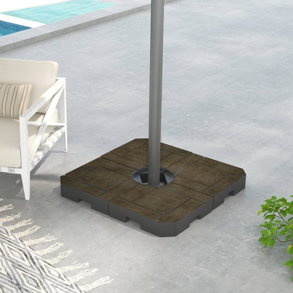 Outsunny 4 Piece Patio Cantilever Umbrella Base Weight Set, Fillable Outdoor Offset Umbrella Weights for Umbrella Stand