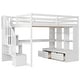 preview thumbnail 9 of 10, Full Size Loft Bed with Desk, Drawers, and Storage, White