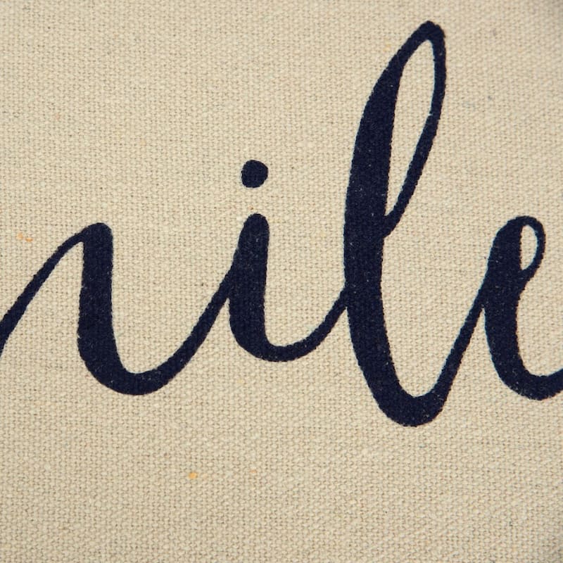 Natural Quote "Smile" Decorative Pillow