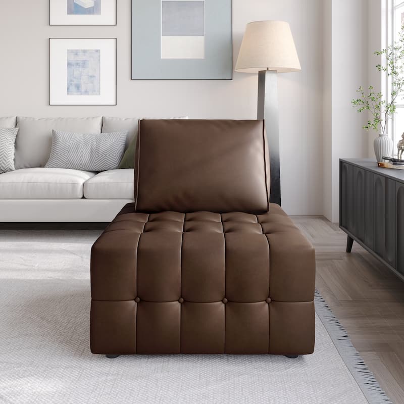 CraftPorch Elegance Button-Tufted PU Upholstered Chair