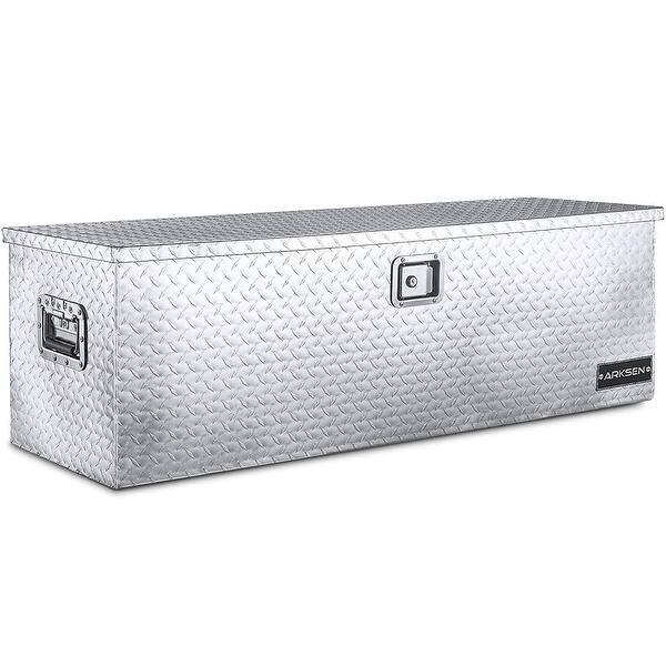 Shop Arksen 49 Aluminum Tool Box Pick Up Storage Lock W Key Silver Standard Overstock 29797467