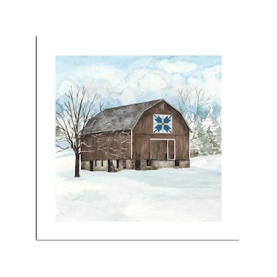 Winter Barn Quilt III Fine Art Paper Print by Tara Reed - Multi