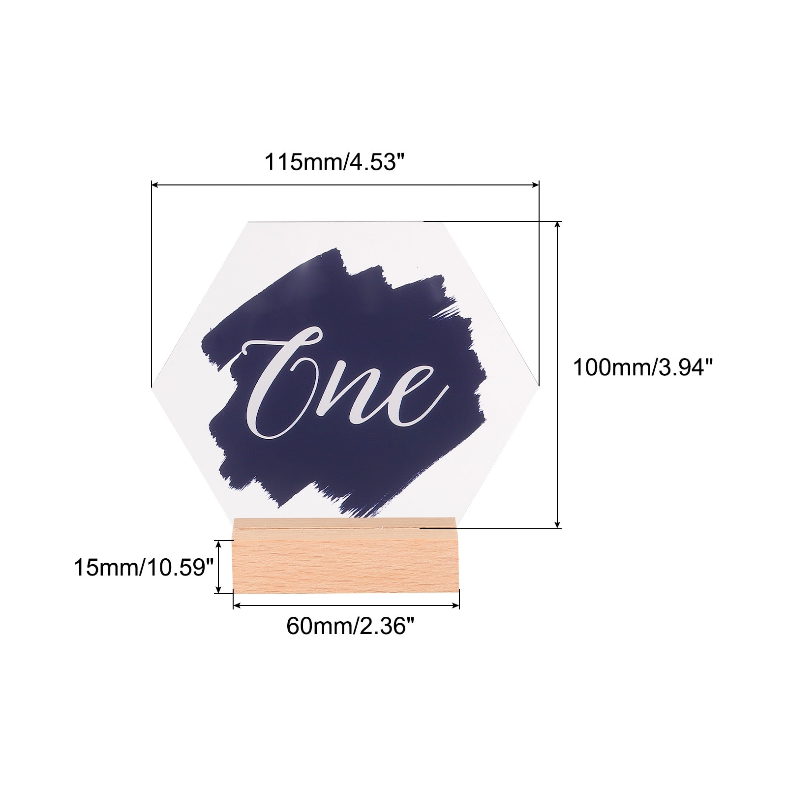 Acrylic Number Table Sign Place Cards with Wood Stands
