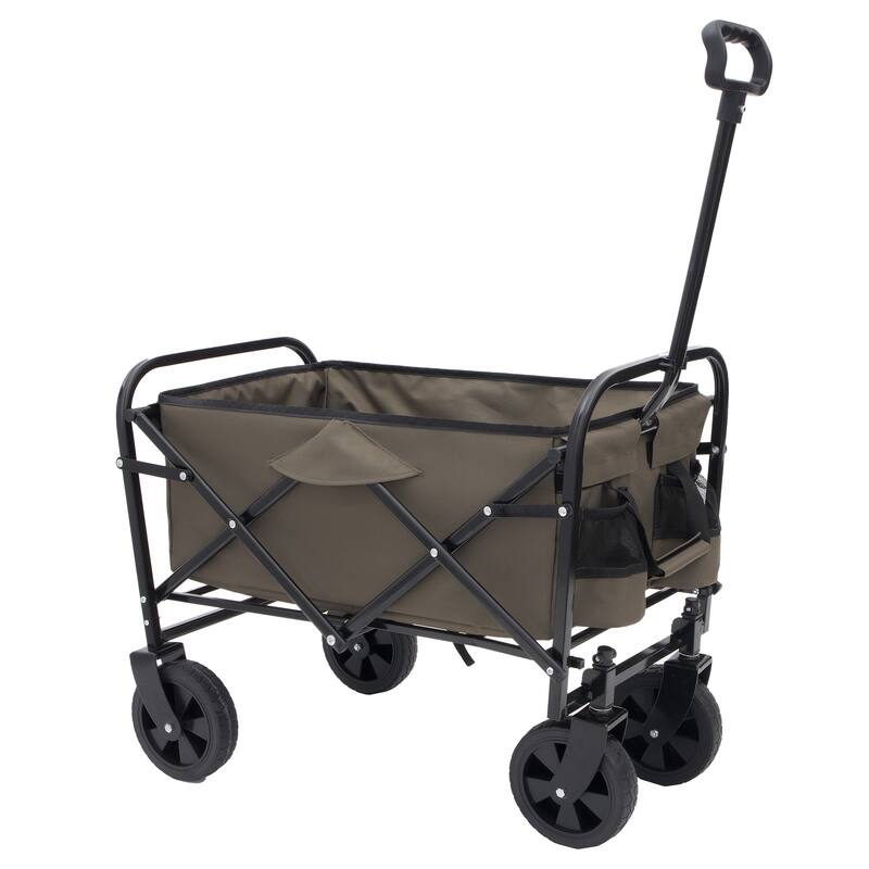 Multi-Use Foldable Wagon with 3 Liner Bags - Heavy Duty Utility Cart - Green
