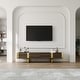 preview thumbnail 3 of 59, 79 inch Wood TV Stand Partial Assembly Entertainment Center Modern Media Console with Drawers and Storage Cabinets Walnut and Gold