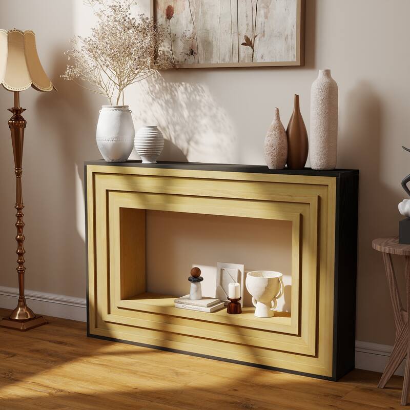 Modern Console Table, 57.24-Inch Wood Entryway Table with Storage, Narrow Long Sofa Table Behind Couch Table for Foyer, Hallway