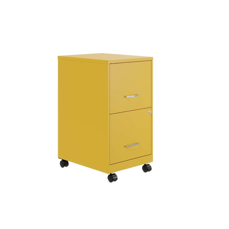 Space Solutions 18" 2 Drawer Mobile Smart Vertical File Cabinet, Teal