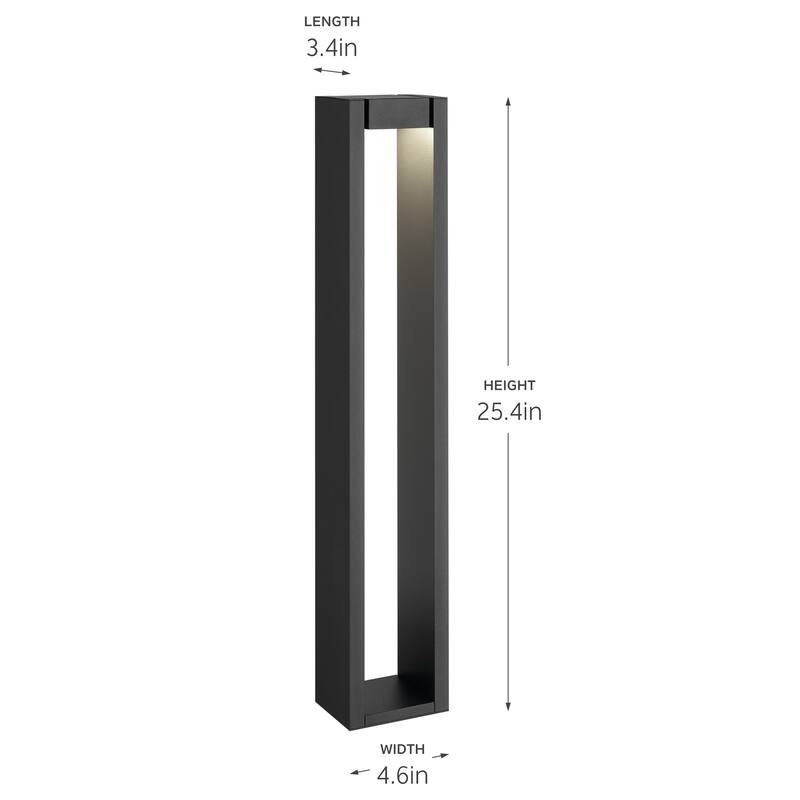 Kichler Lighting 12 Volt 3000K LED 25.4" Aimed Bollard in Textured Black - 25.4