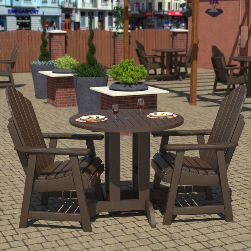 Highwood Commercial 3-Piece Muskoka Adirondack 36" Bistro Dining Set
