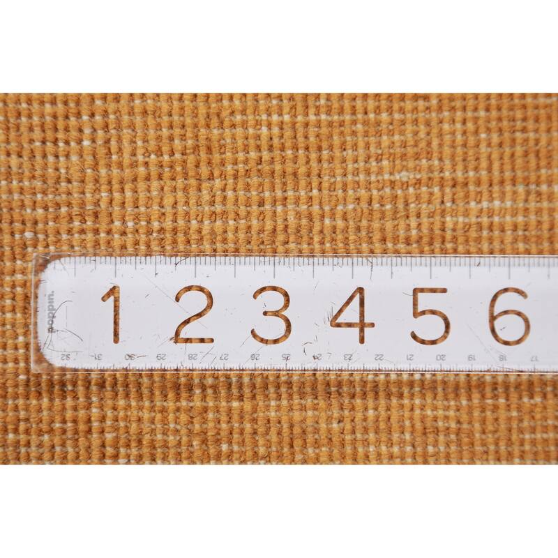 Yellow Rust Gabbeh Modern Rug Handmade Wool Carpet - 2'9" x 3'10"