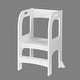 preview thumbnail 2 of 13, 2-Step Child Toddler Step Stools, Kids Helper, Standing Tower for Kitchen Counter White