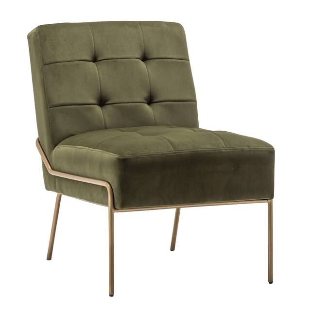 Carbon Loft Hofstetler Armless Accent Chair - Green Velvet Pintuck