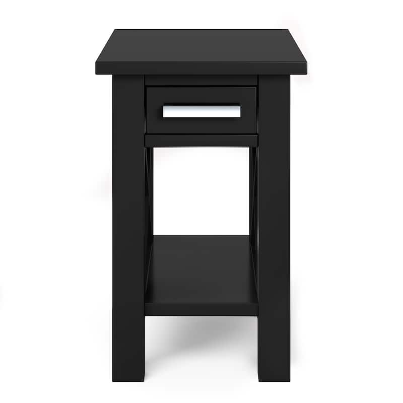 WYNDENHALL Waterloo SOLID WOOD 14 inch Wide Rectangle Contemporary Narrow Side Table - 14 inch Wide