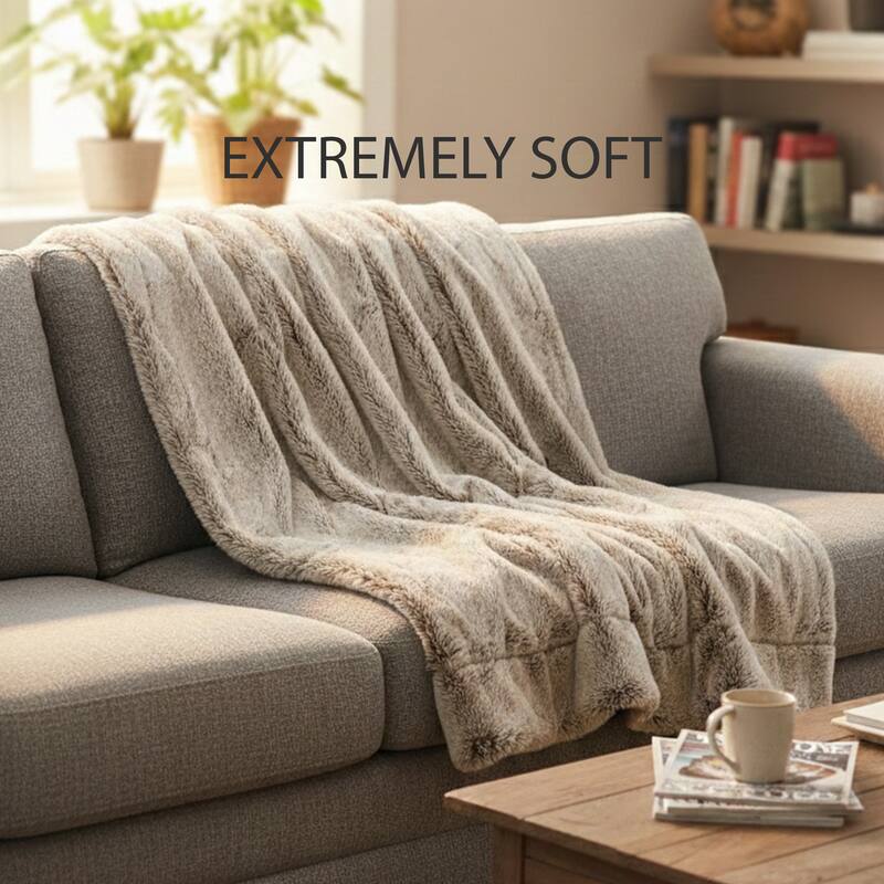 Luxury Soft Faux Fur Reversible Fleece Blanket