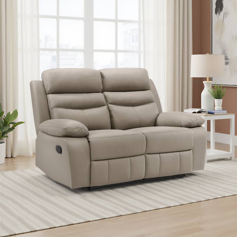 Fremont & Park Peperomia Leather Manual Double Reclining Loveseat