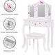 preview thumbnail 10 of 11, UTEX Pretend Play Kids Vanity Table and Chair Vanity Set with Mirror Makeup Dressing Table with Drawer,Play Vanity Set