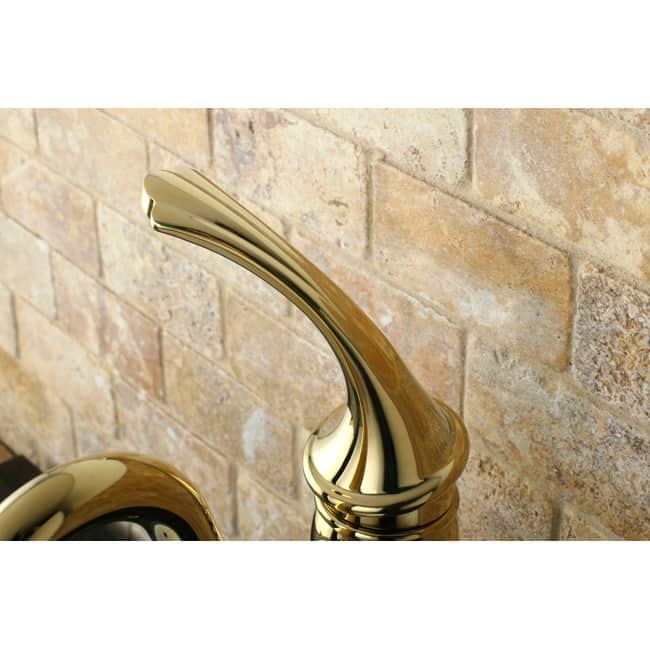 Kingston Brass Georgian Vessel Faucet with Deck Plate and Metal Lever