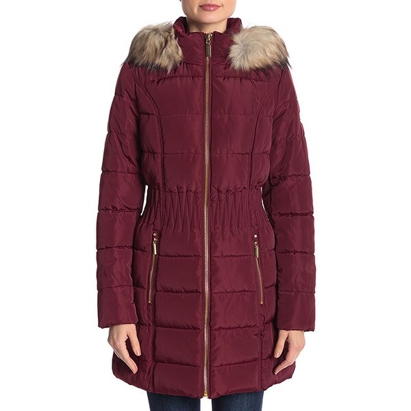 Laundry Puffer Down Coat Sangria Burgundy, Woman s