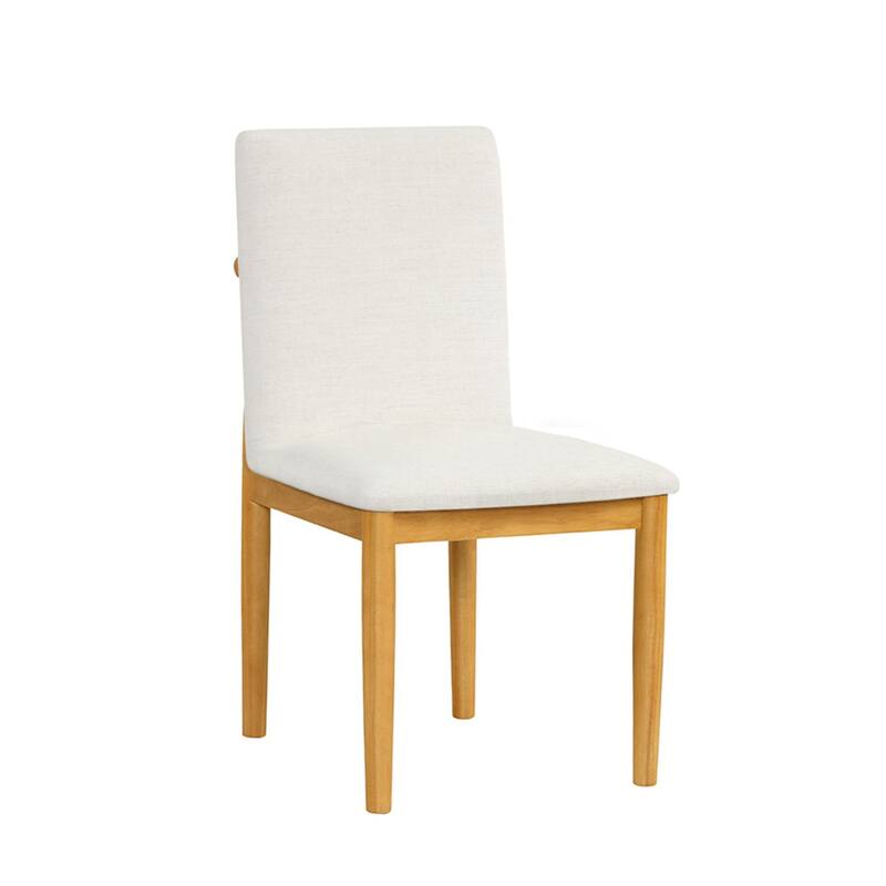 HomePop Modern Upholstered dining chair - Cream Textured Woven (Set of 2)