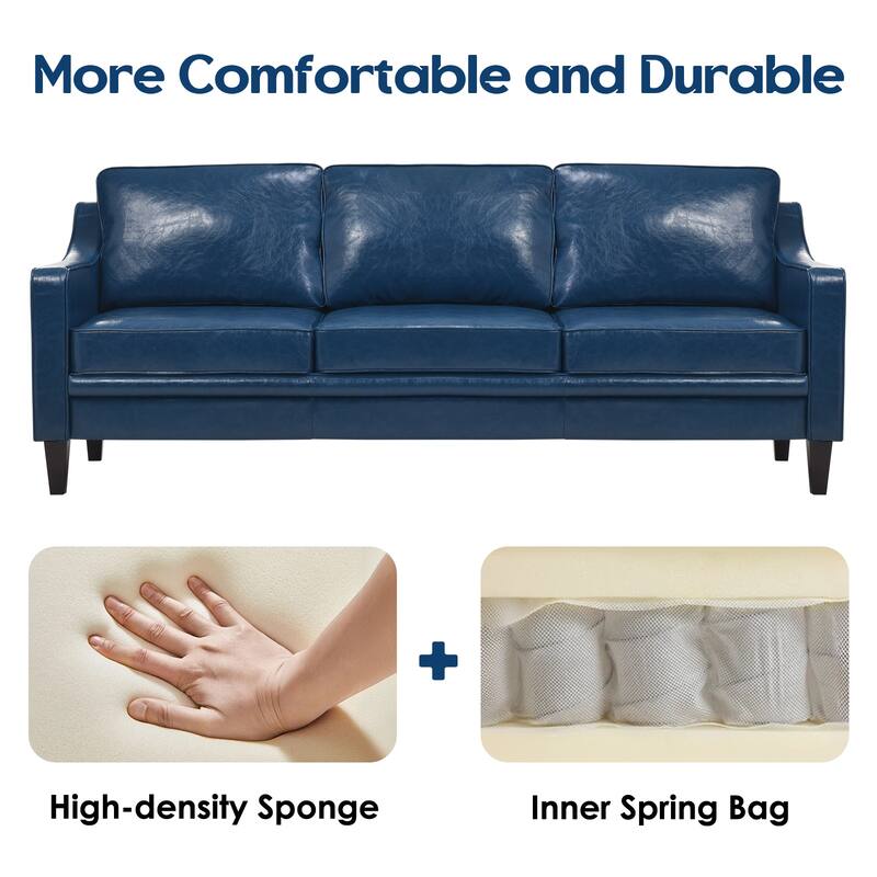 78.75'' Slipcovered Faux Leather Sofa