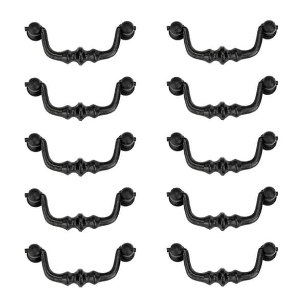 Black Wrought iron Drawer Bail Pull 4.5  L Antique Kitchen Cabinet Drop  Style Swing Handles with Hardware Pack of 10 - Bed Bath & Beyond - 13300521