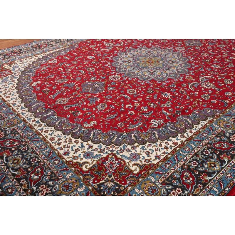 Medallion Kashan Turkish Area Rug Machine Made Living Room Carpet - 9'8" x 13'0"