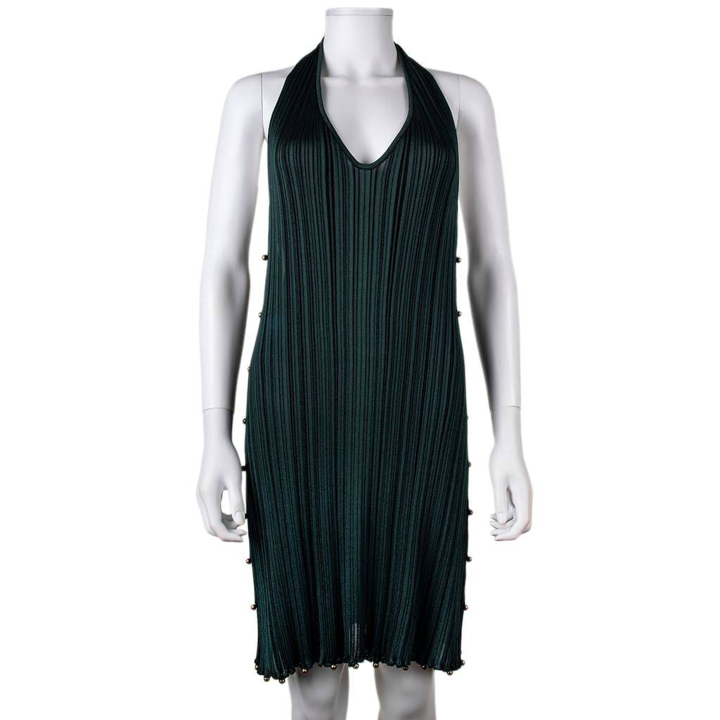 Bottega Veneta Open Back Halter Plisse Dress