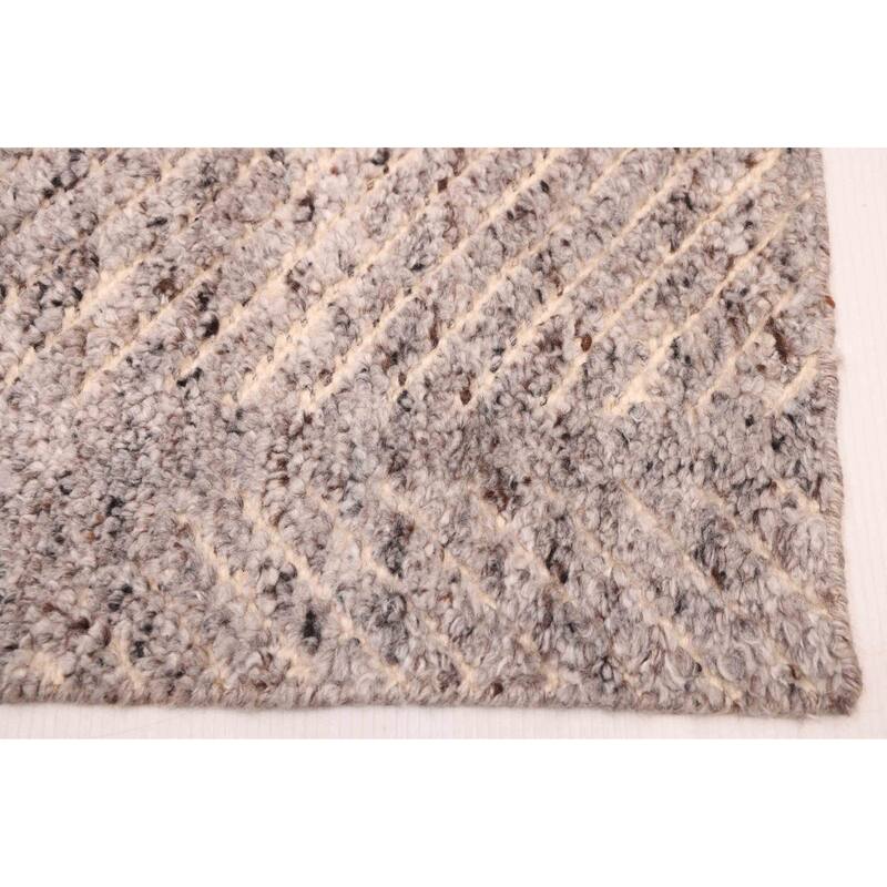 ECARPETGALLERY Hand-knotted Tangier Grey Wool Rug - 5'0 x 7'10